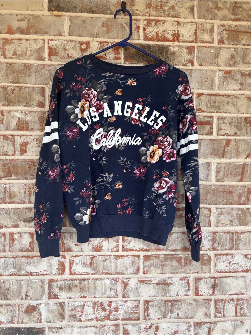 Iris Navy Los Angeles California Floral Crewneck Sweatshirt